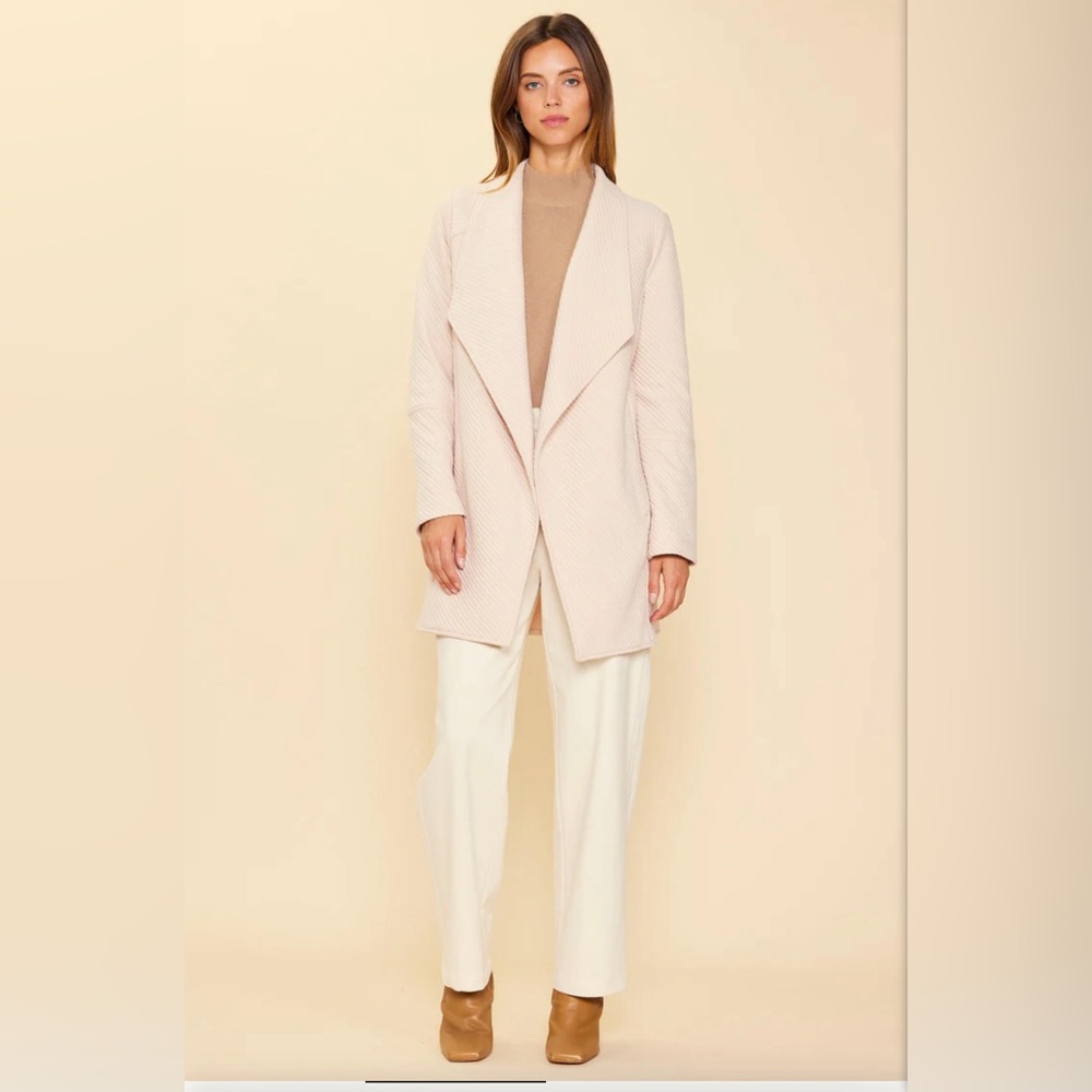 Taupe long open front cardigan Small